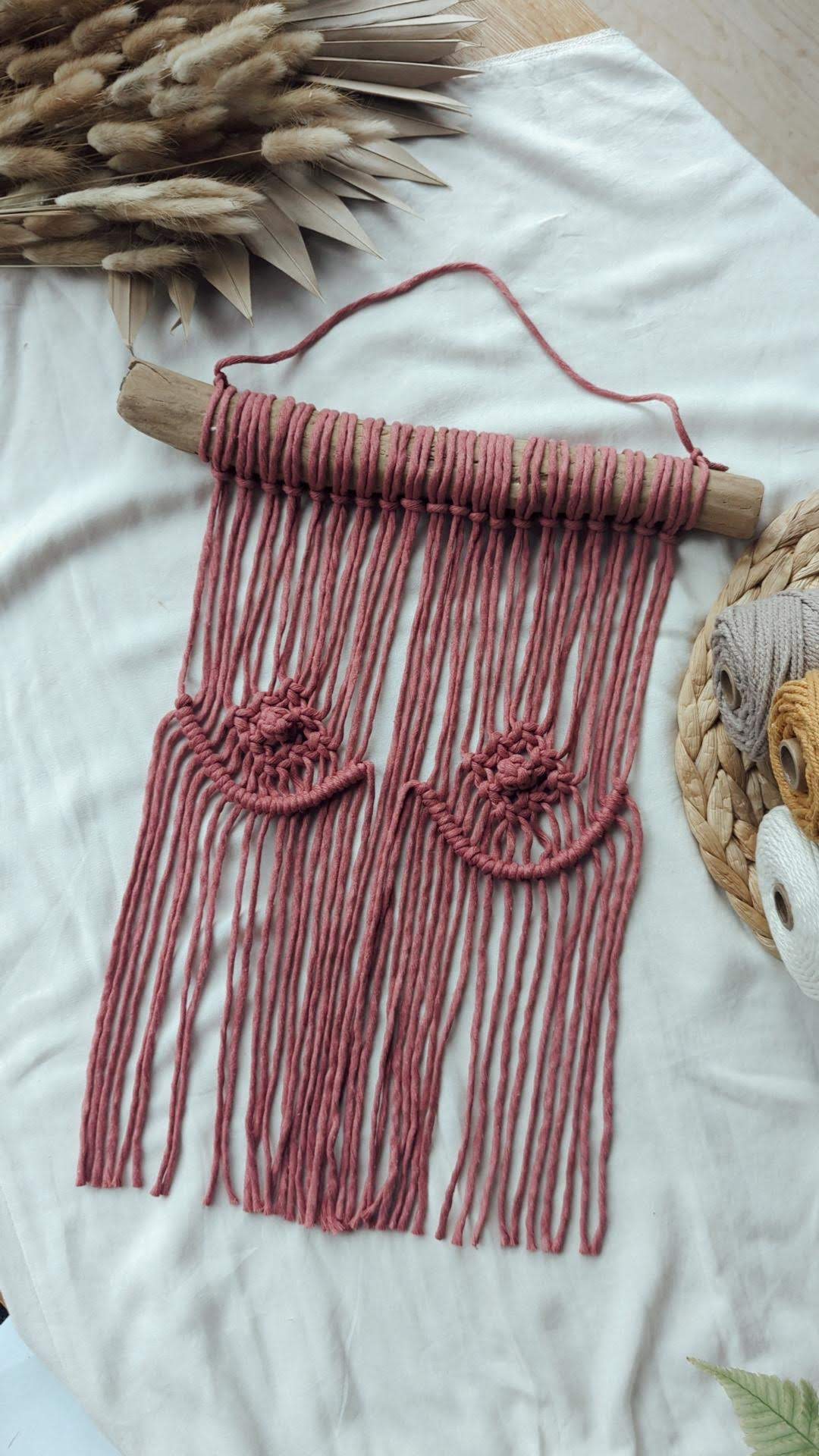 Macrame Boobs Home Decor, Feminine Boho Wall Art