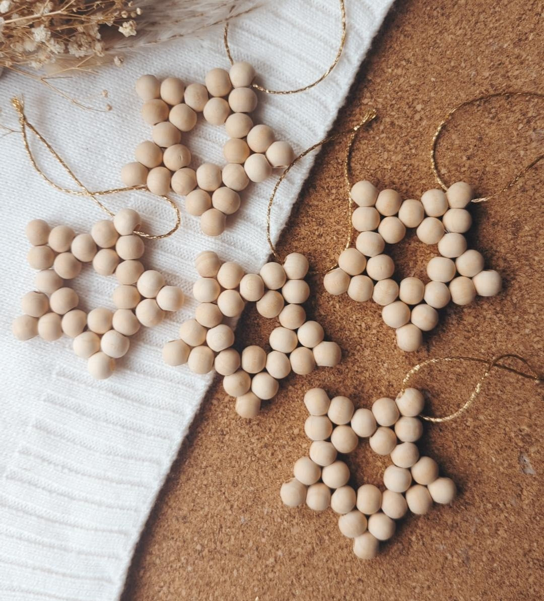 Beaded Christmas Star Ornaments
