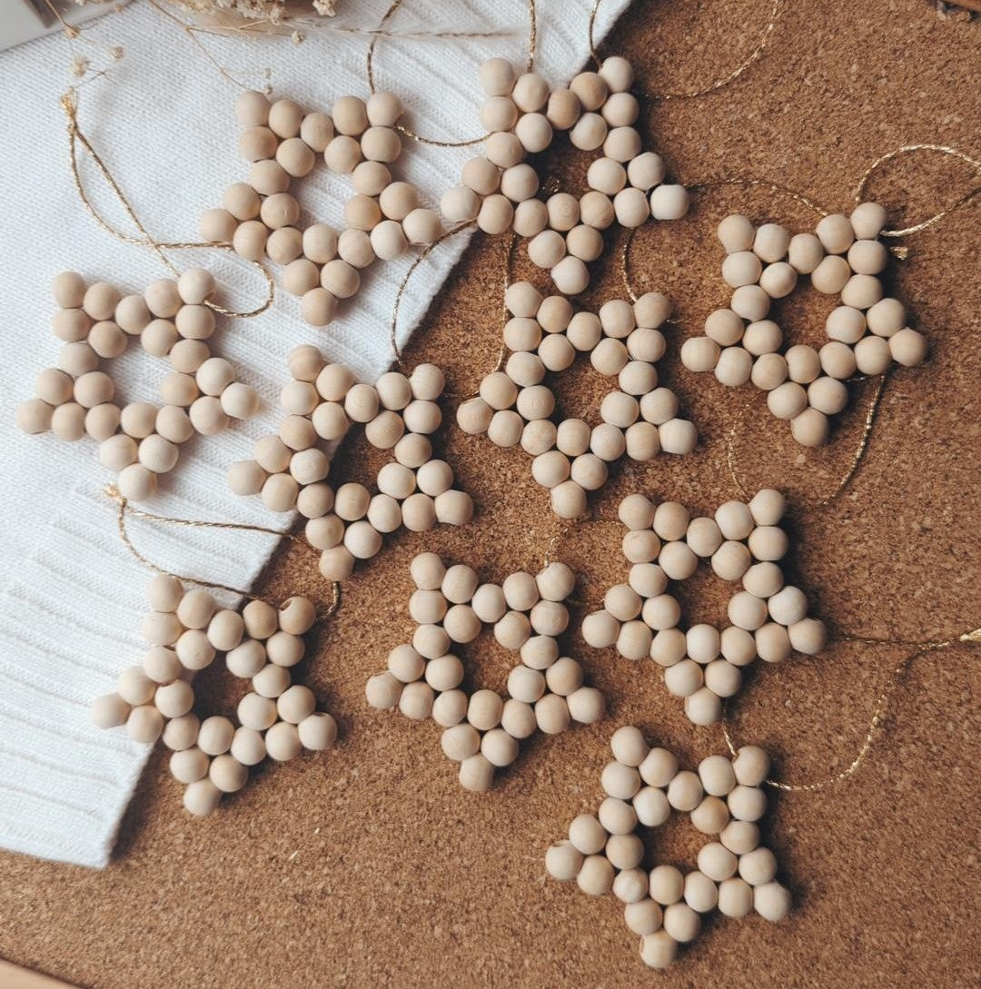 Beaded Christmas Star Ornaments