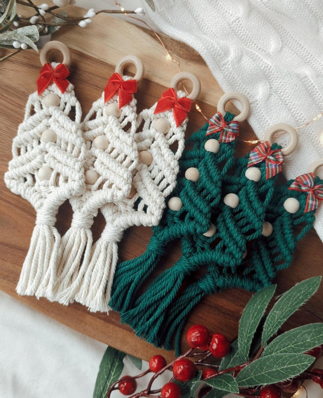 Macrame Christmas Tree Ornaments
