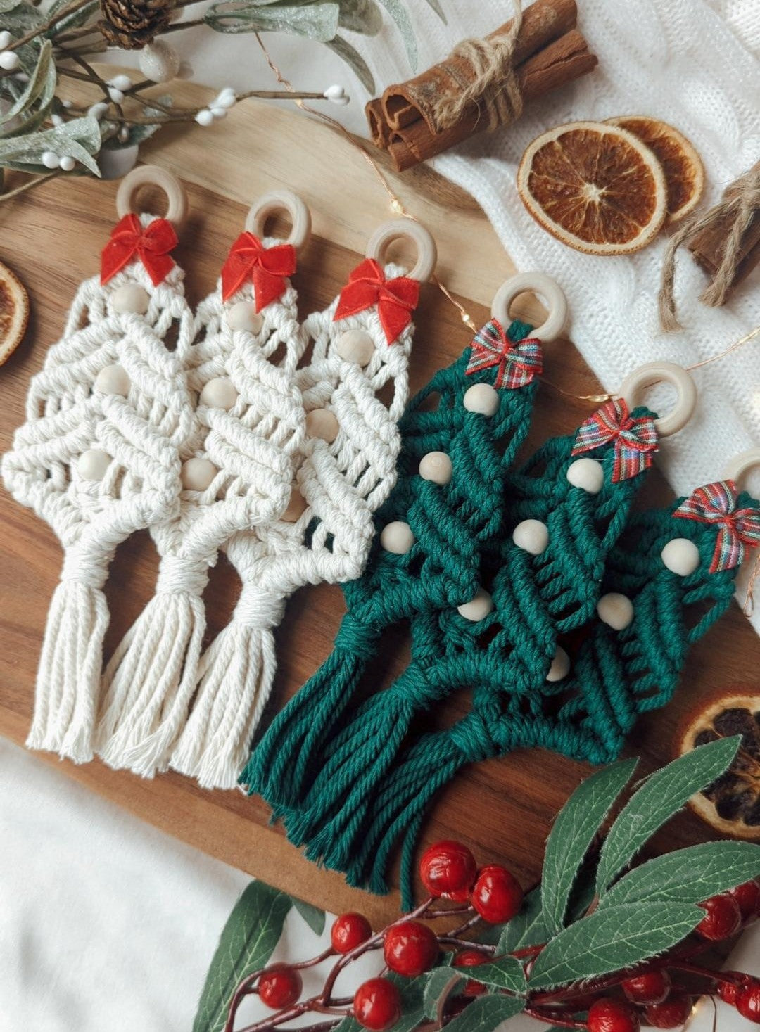 Macrame Christmas Tree Ornaments