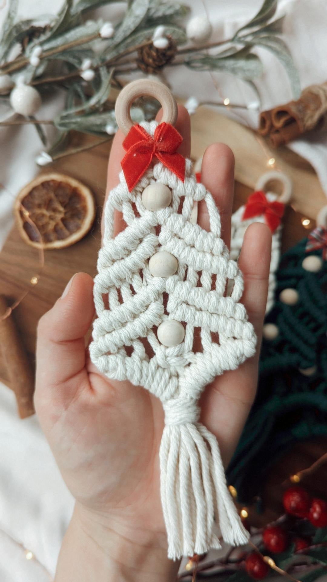 Macrame Christmas Tree Ornaments