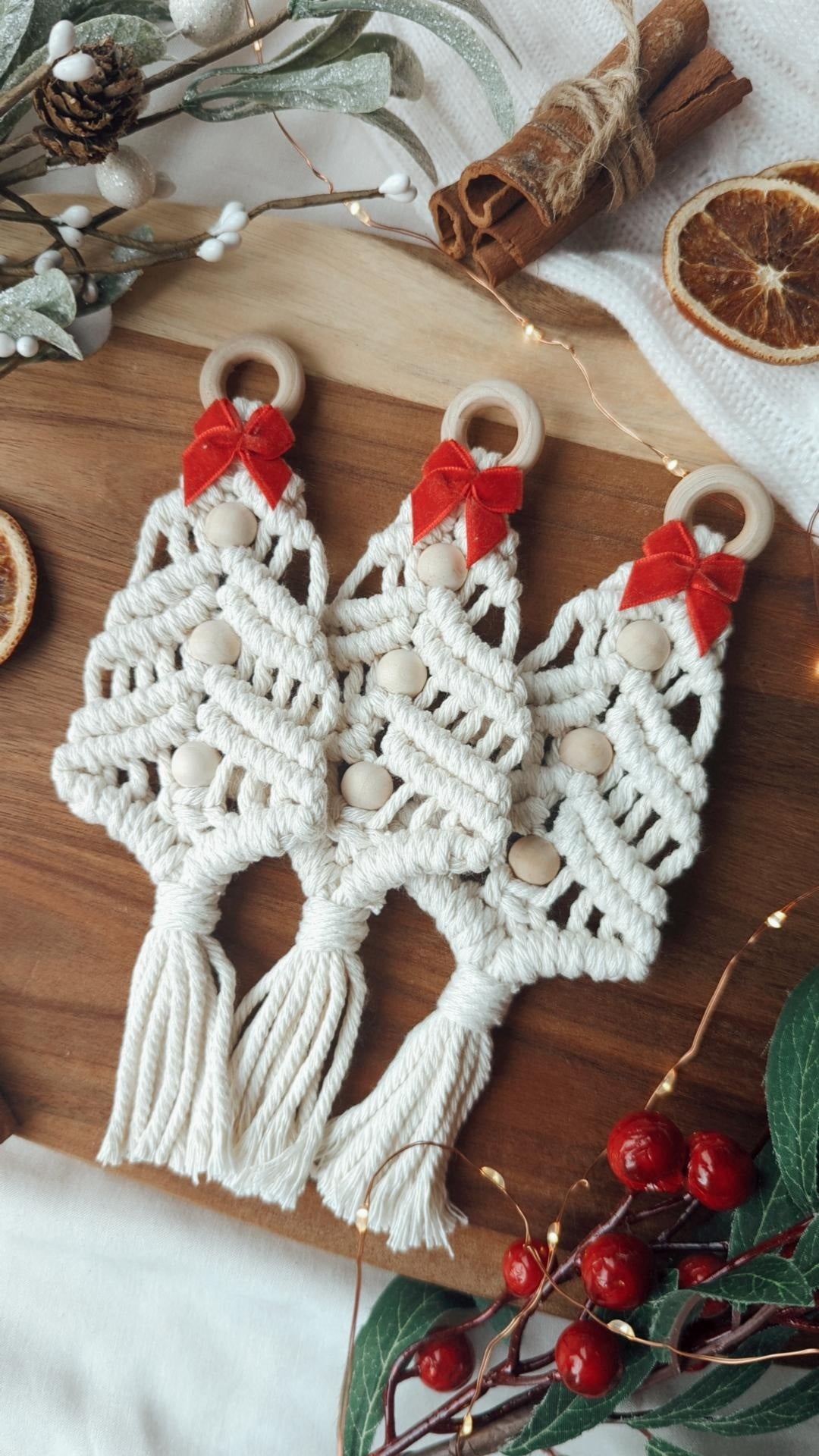 Macrame Christmas Tree Ornaments