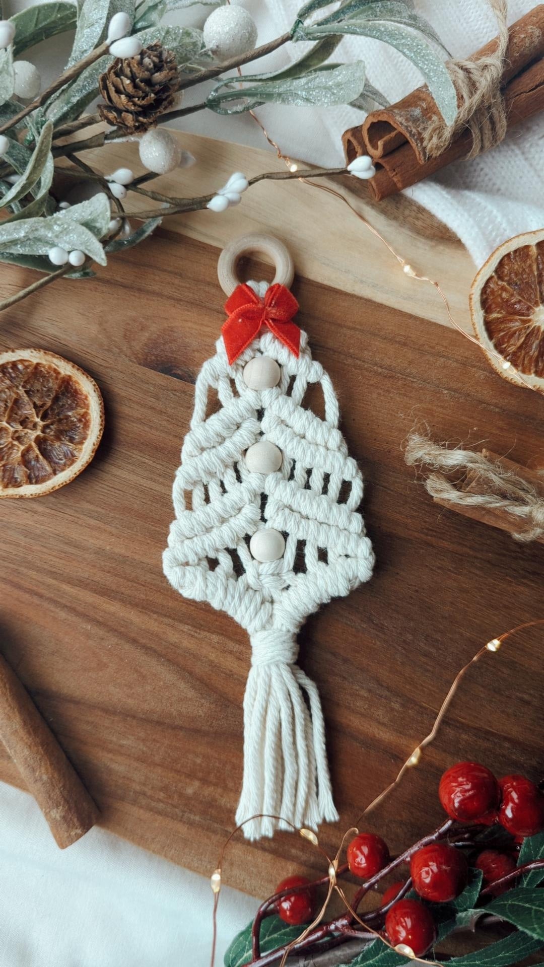 Macrame Christmas Tree Ornaments