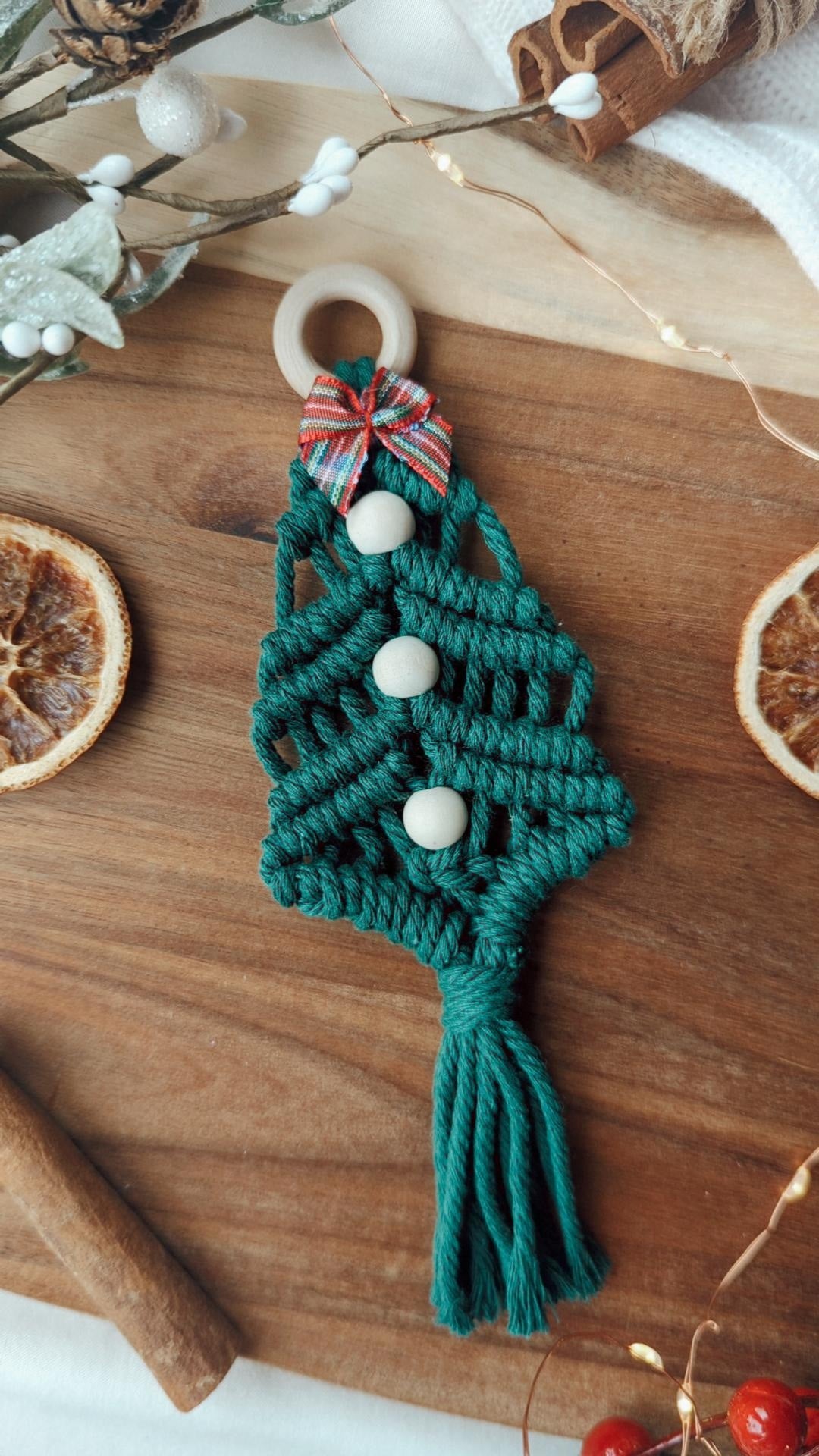 Macrame Christmas Tree Ornaments