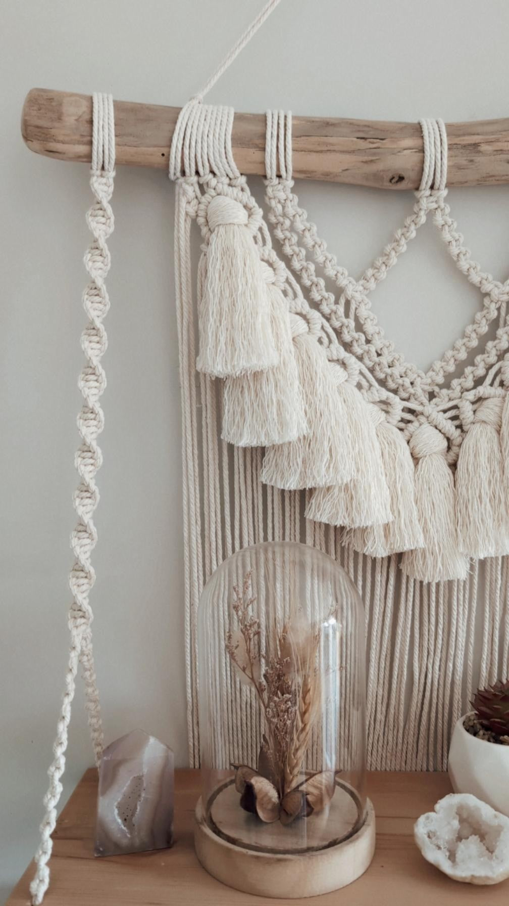 MADE TO ORDER: Double Macrame Shelf, Boho Rustic Home Decor