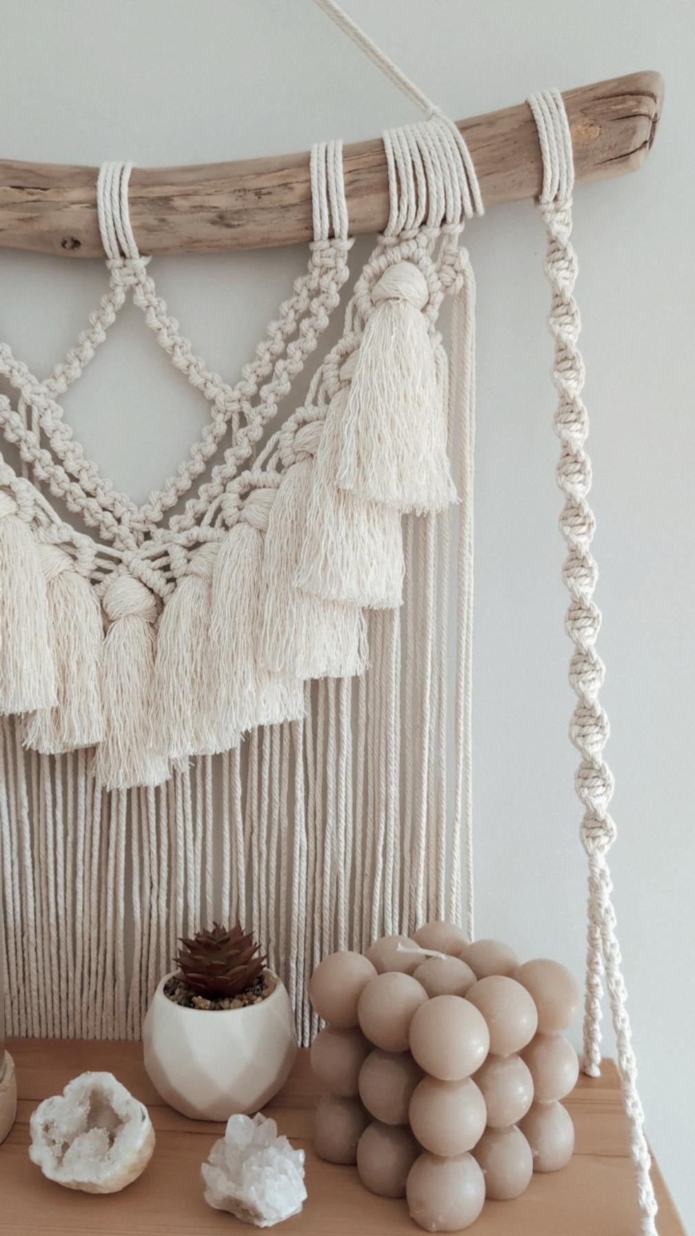 MADE TO ORDER: Double Macrame Shelf, Boho Rustic Home Decor