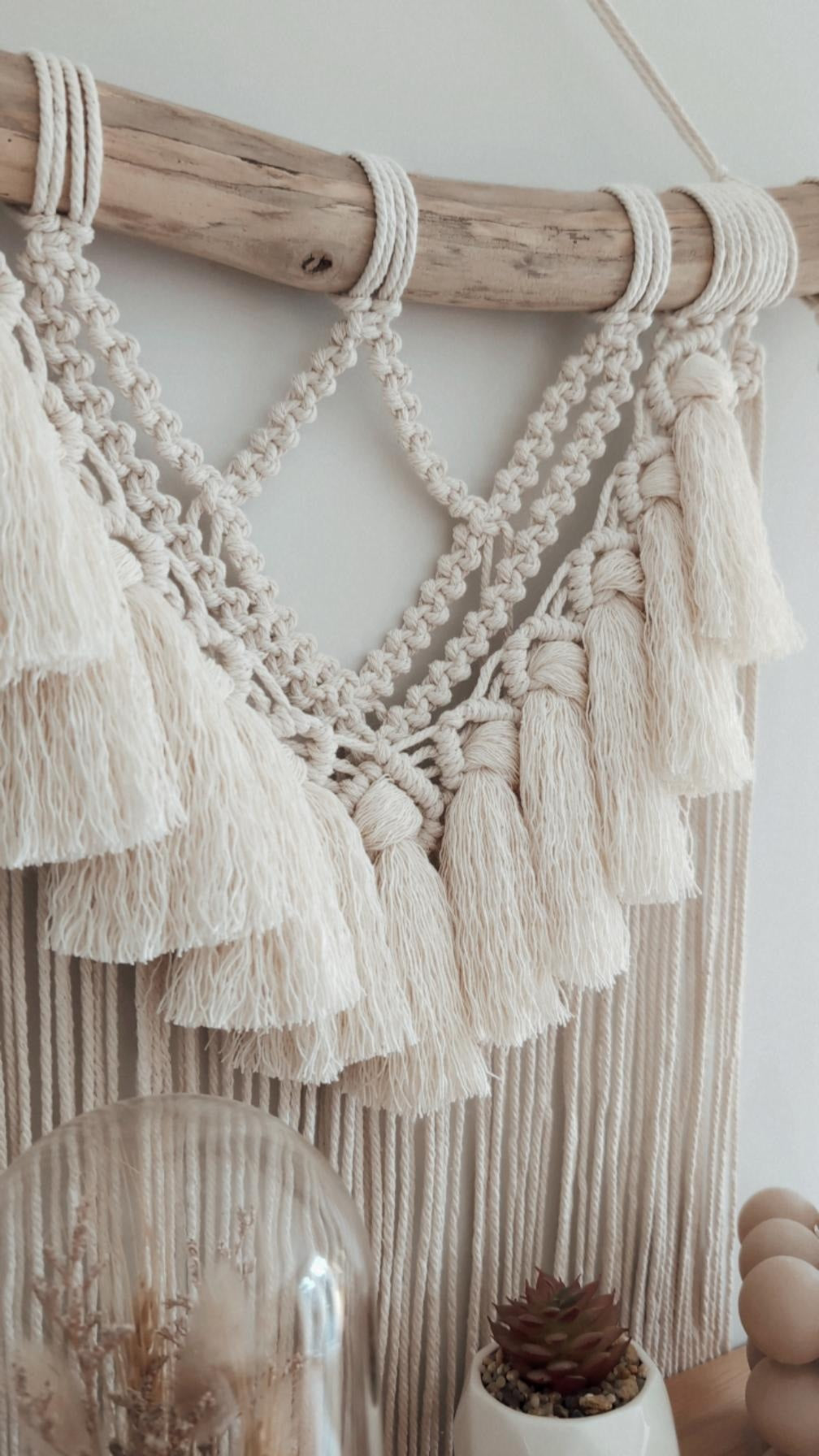 MADE TO ORDER: Double Macrame Shelf, Boho Rustic Home Decor