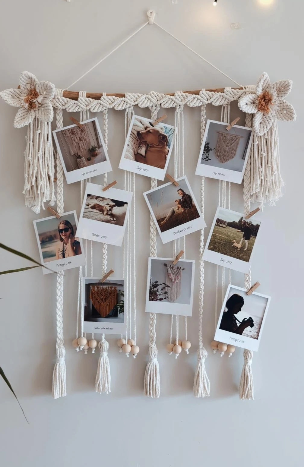 MADE TO ORDER: Macrame Photo Display Wall Decor