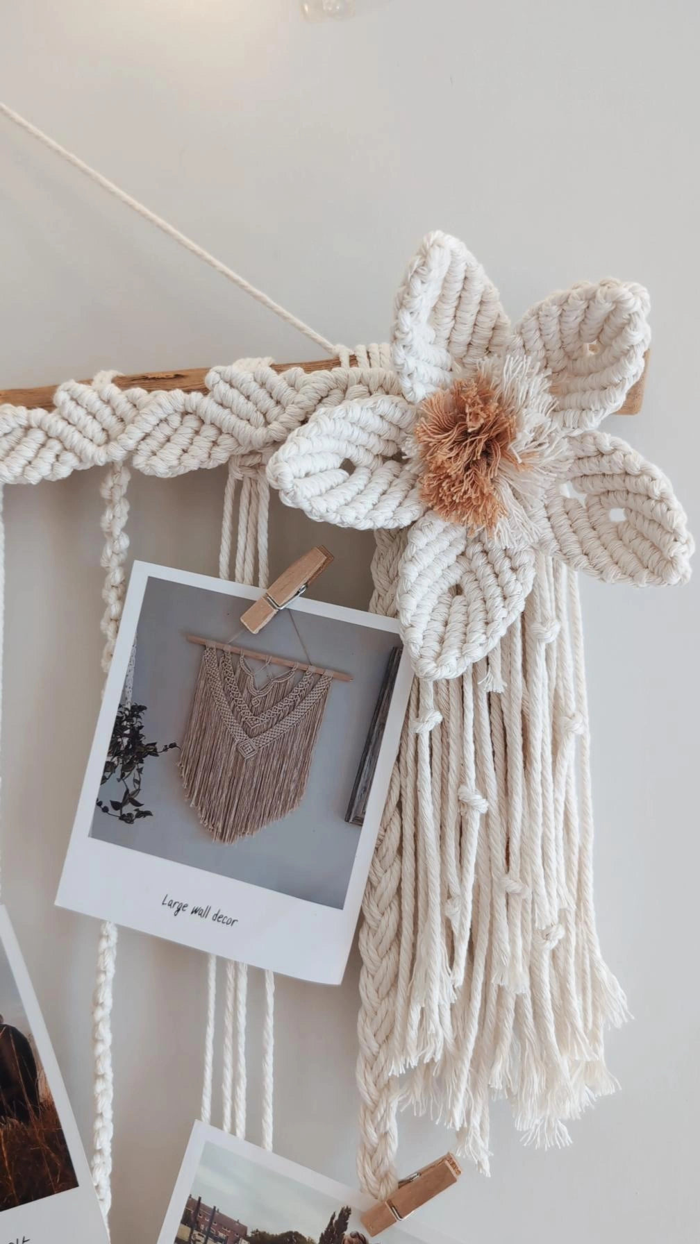 MADE TO ORDER: Macrame Photo Display Wall Decor
