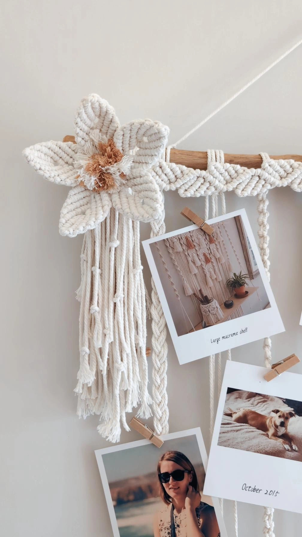 MADE TO ORDER: Macrame Photo Display Wall Decor