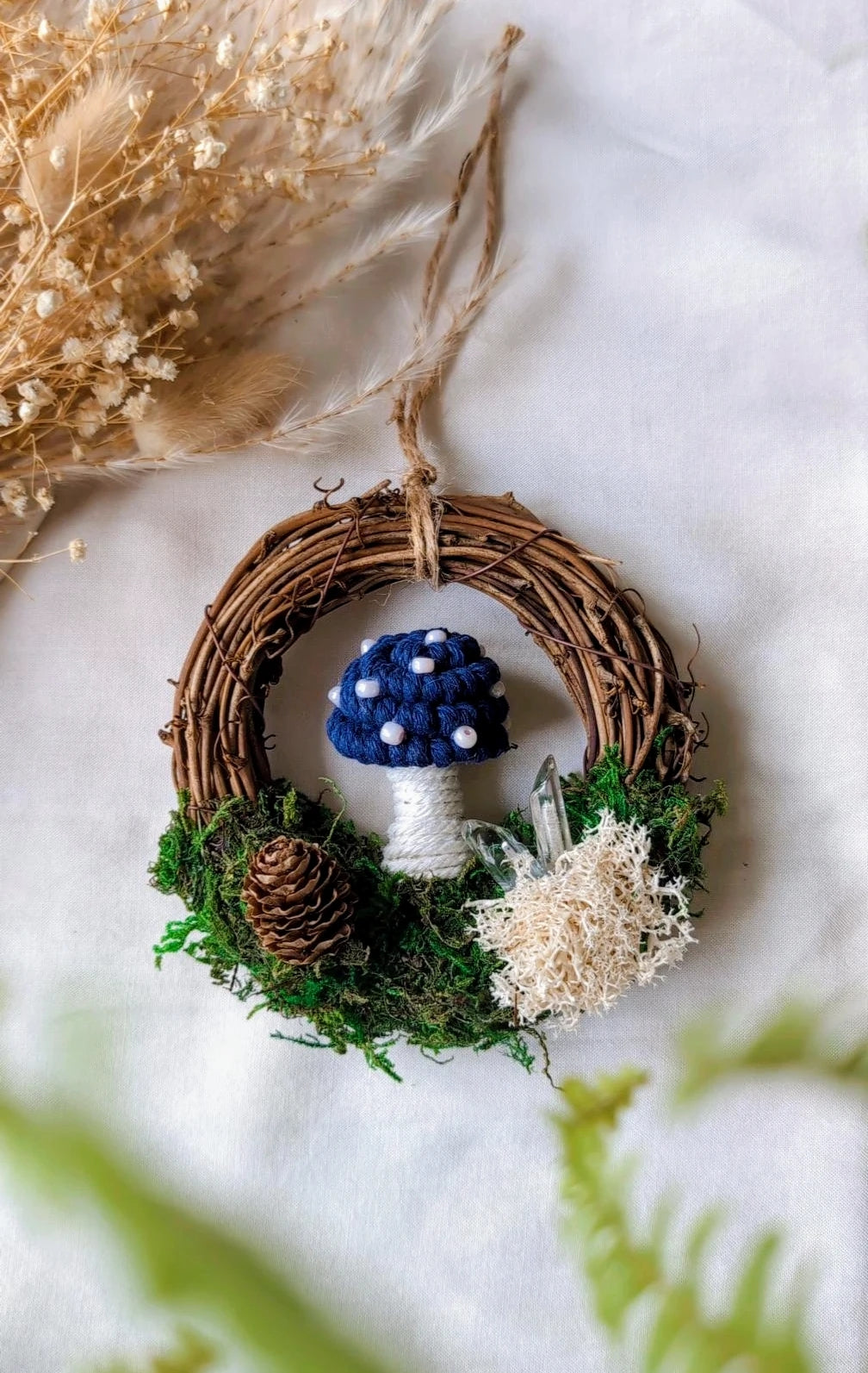 Mini Macrame Mushroom Wreaths