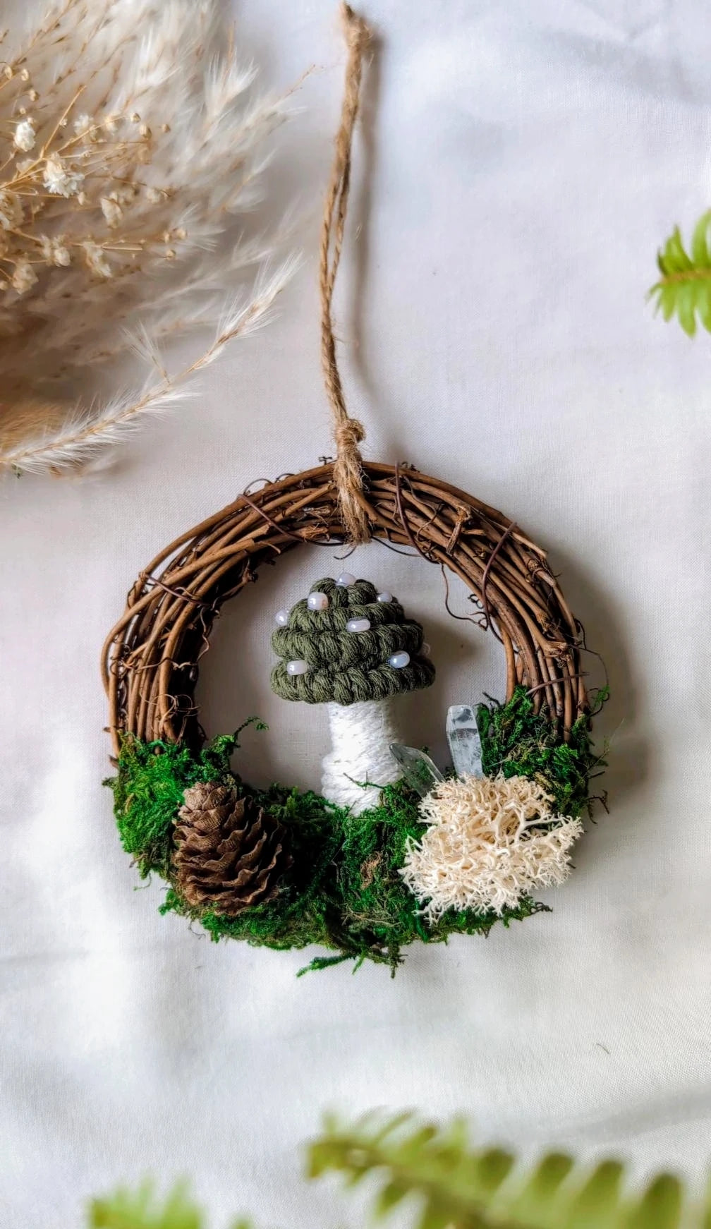Mini Macrame Mushroom Wreaths