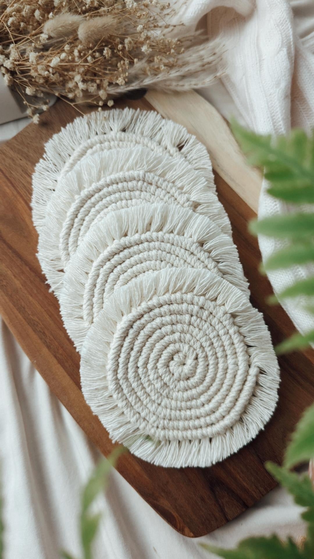 Macrame Mug Coasters, Candle/Plant Pot Mats