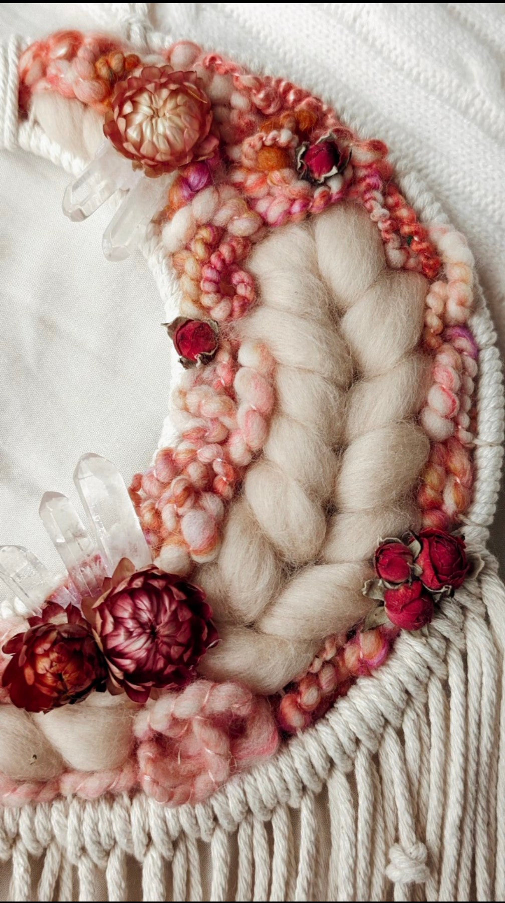 Macrame & Crystal Moon Dreamcatcher