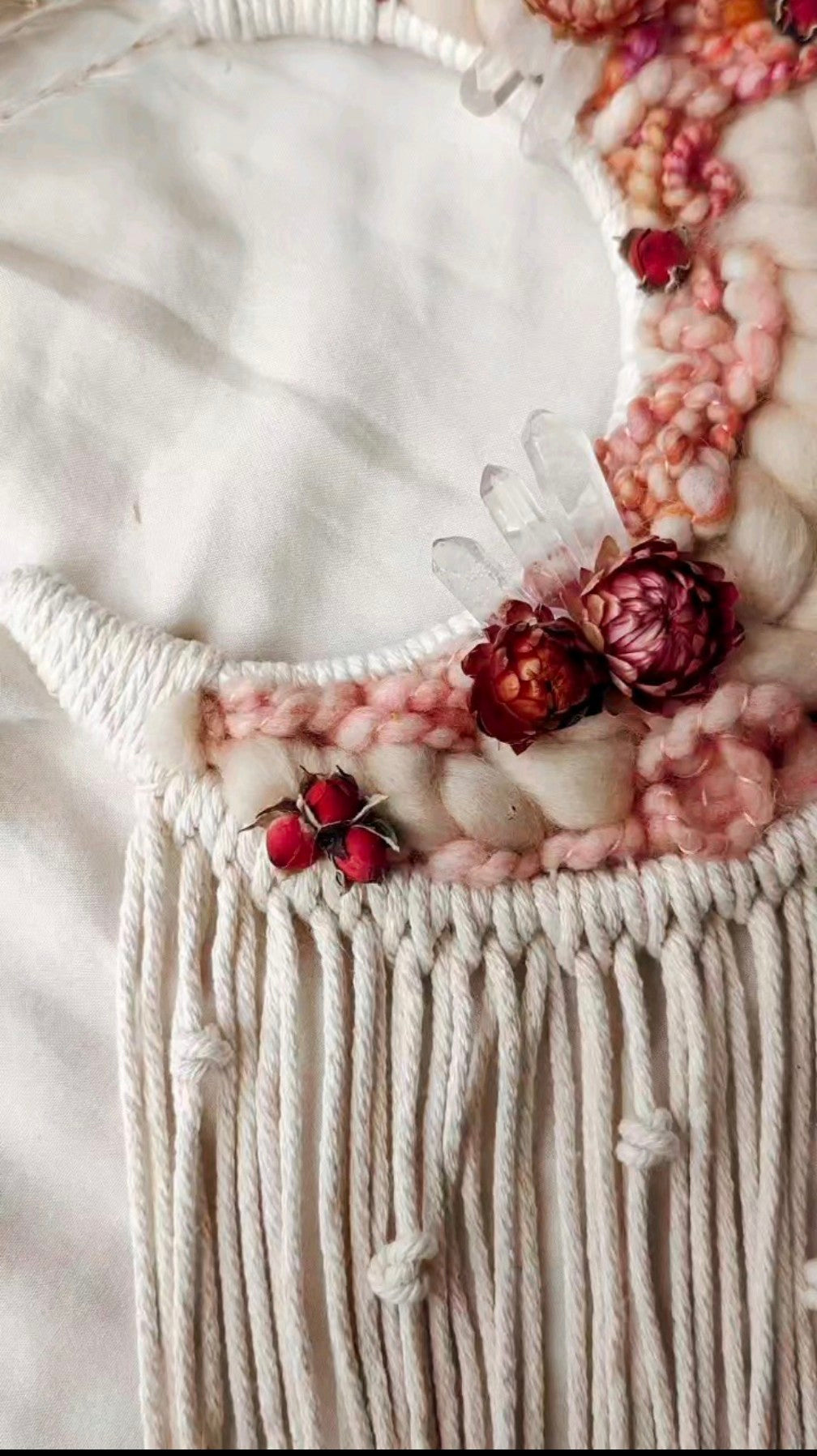 Macrame & Crystal Moon Dreamcatcher