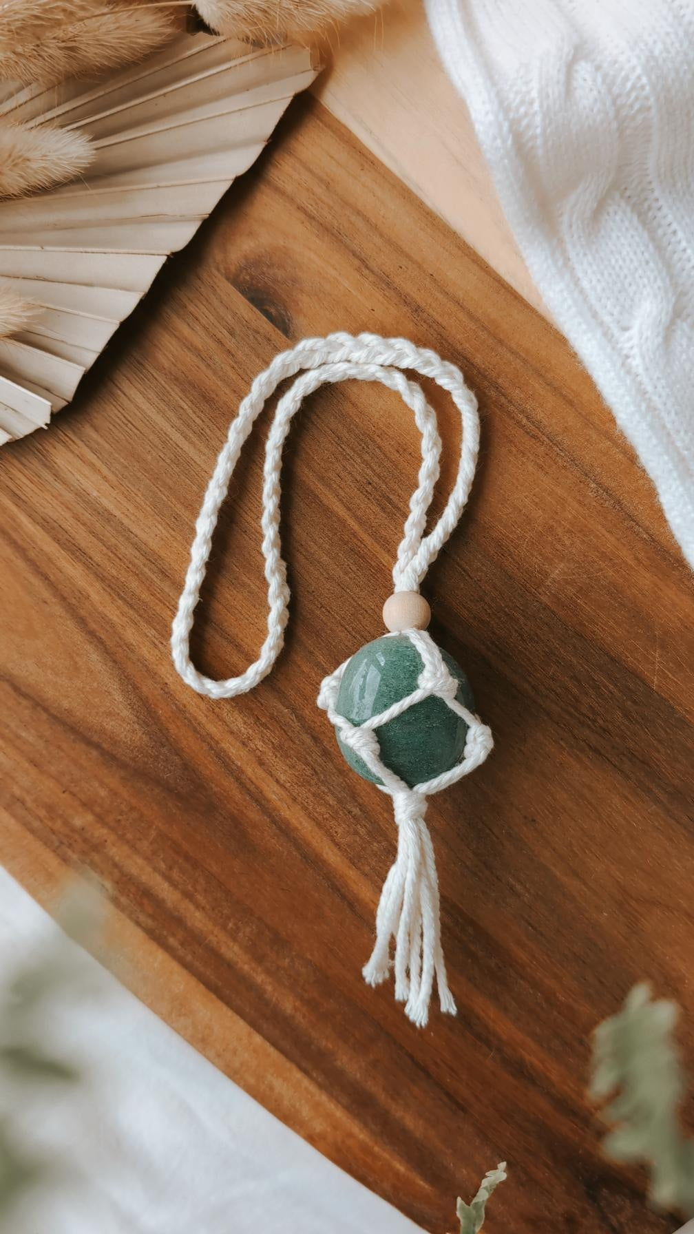 Crystal Macrame Car Charms, Rear View Mirror Decors