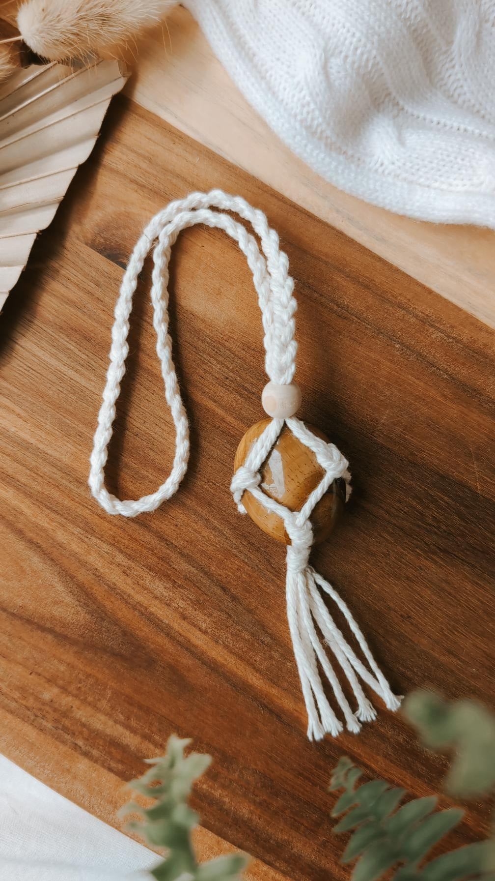 Crystal Macrame Car Charms, Rear View Mirror Decors