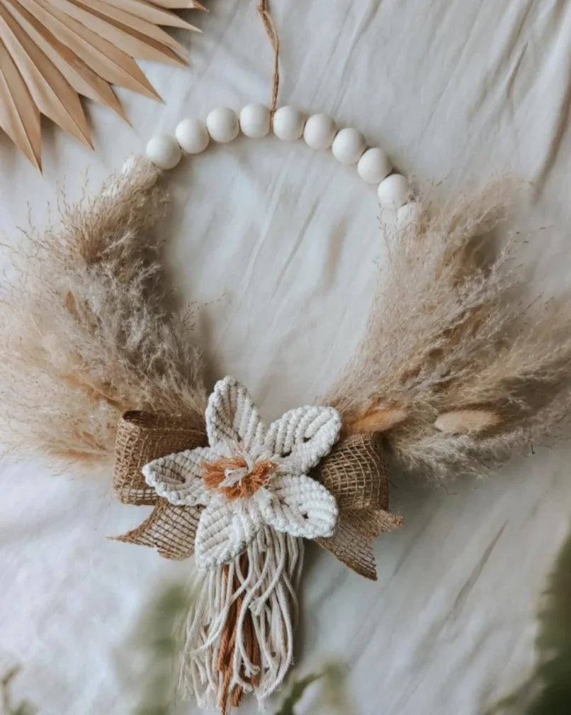 Macrame & Pampas Grass Indoor Wreath