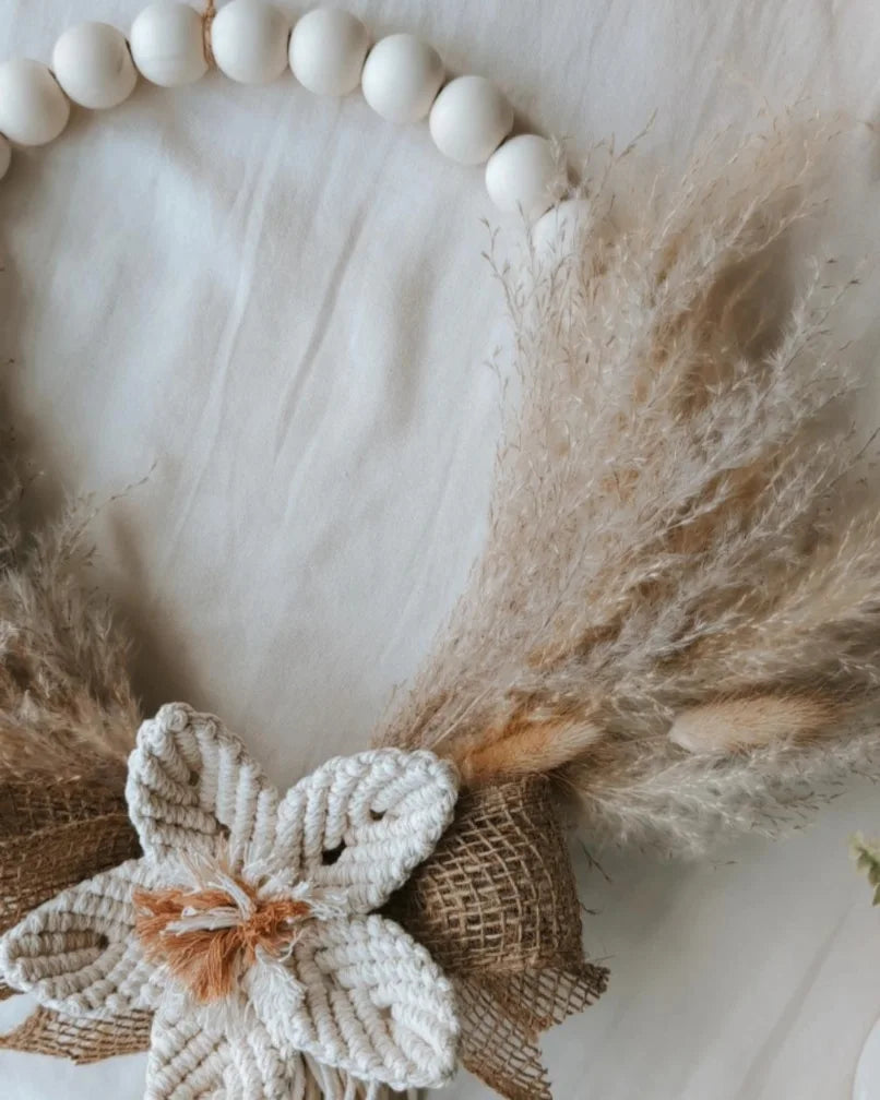 Macrame & Pampas Grass Indoor Wreath