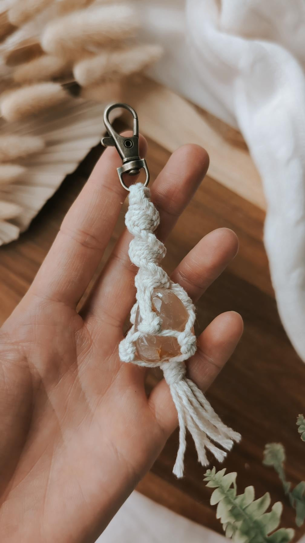 Macrame Crystal Keyrings
