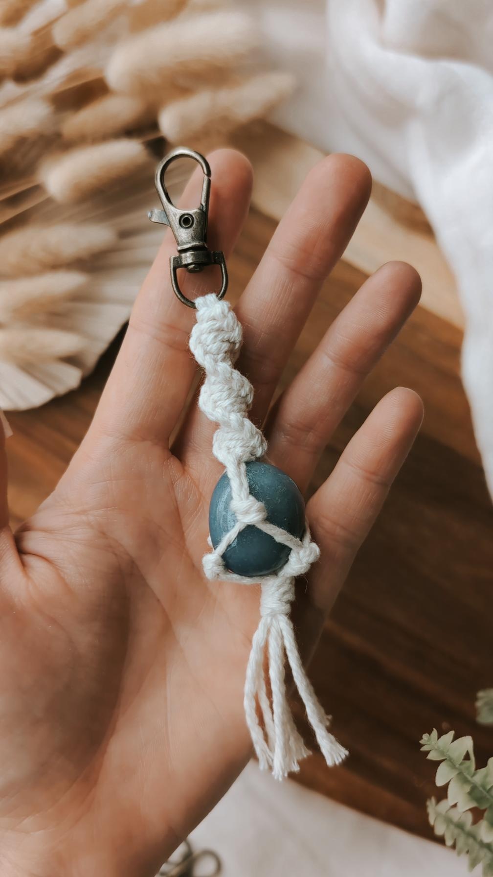 Macrame Crystal Keyrings