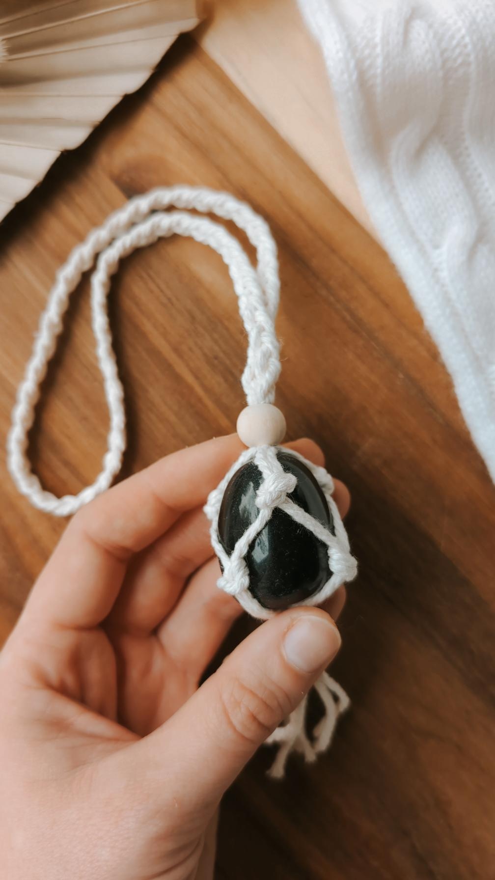 Crystal Macrame Car Charms, Rear View Mirror Decors