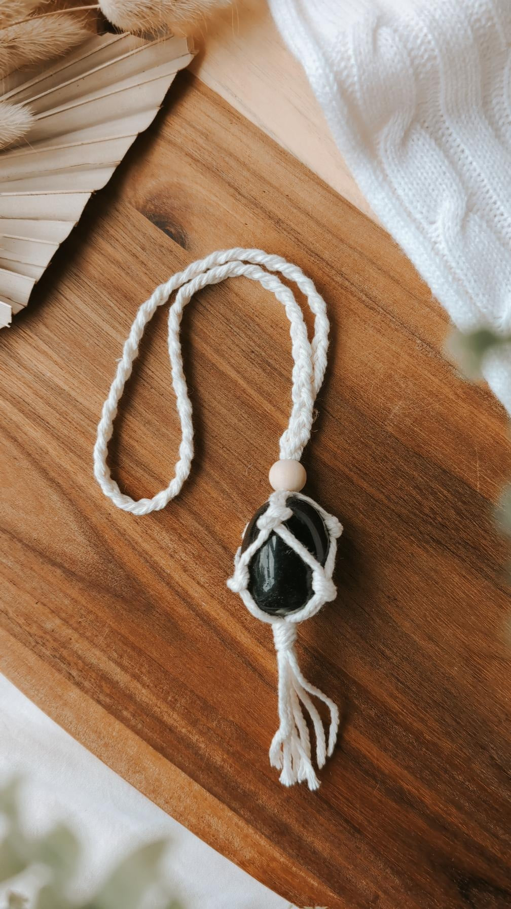 Crystal Macrame Car Charms, Rear View Mirror Decors