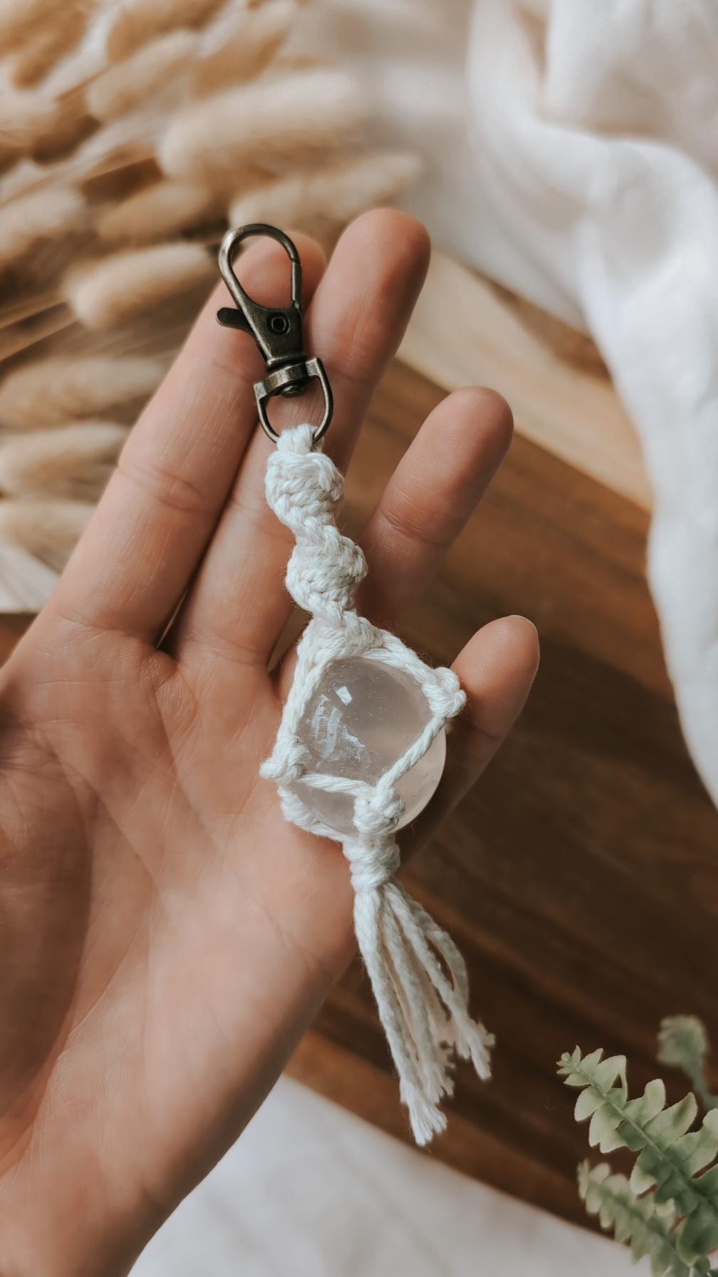 Macrame Crystal Keyrings