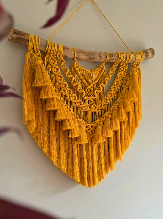 Mustard Yellow Macrame Wall Decor