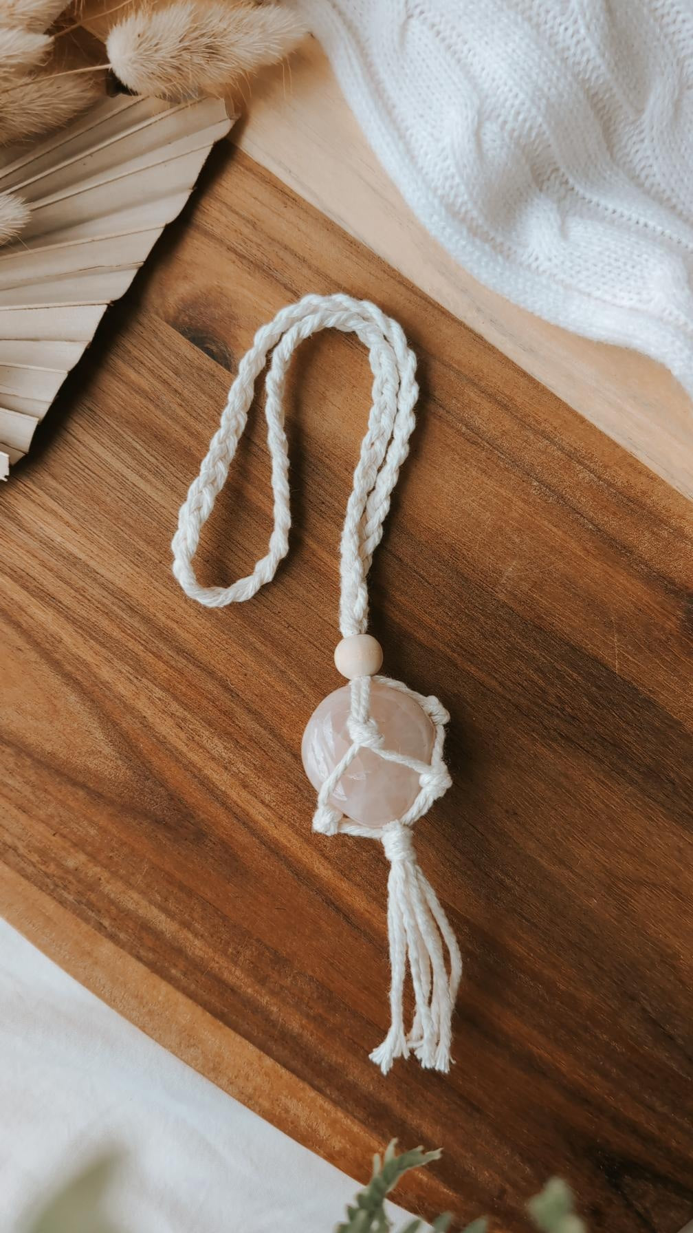 Crystal Macrame Car Charms, Rear View Mirror Decors