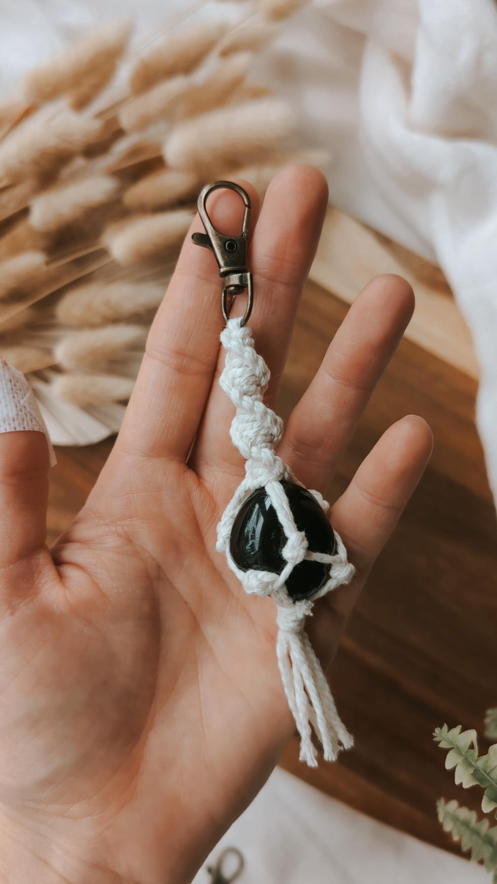 Macrame Crystal Keyrings