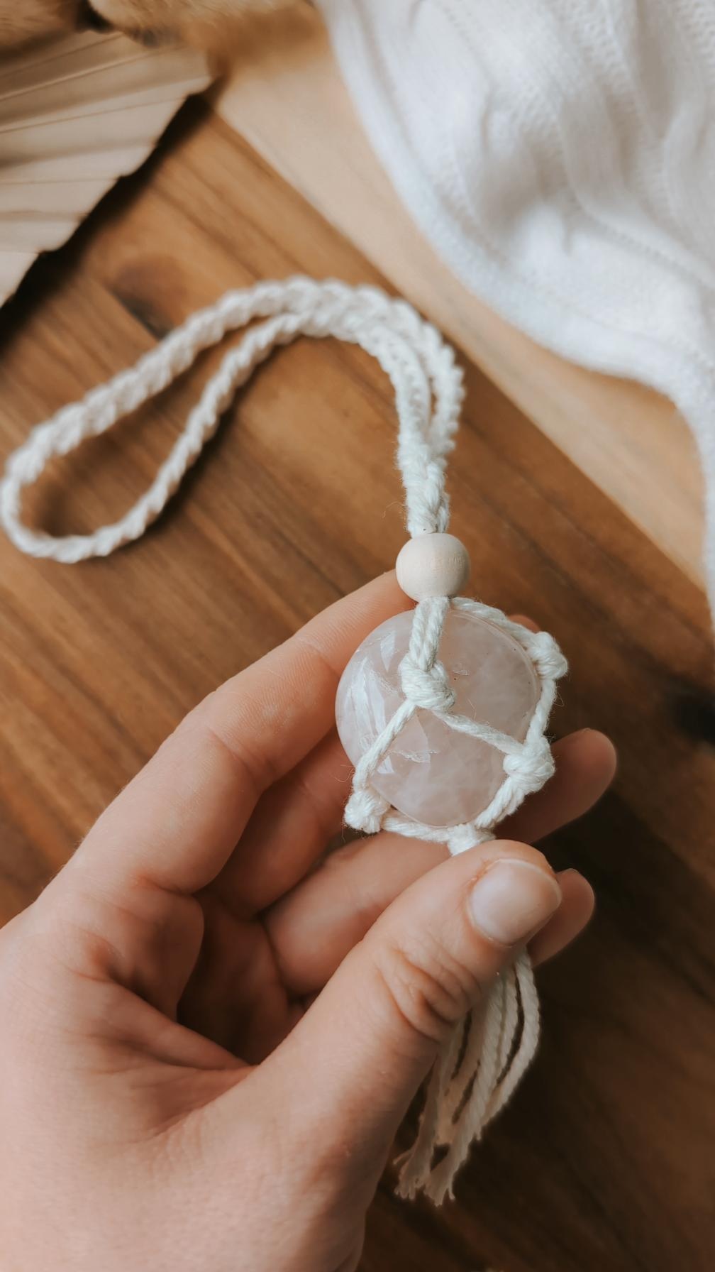 Crystal Macrame Car Charms, Rear View Mirror Decors