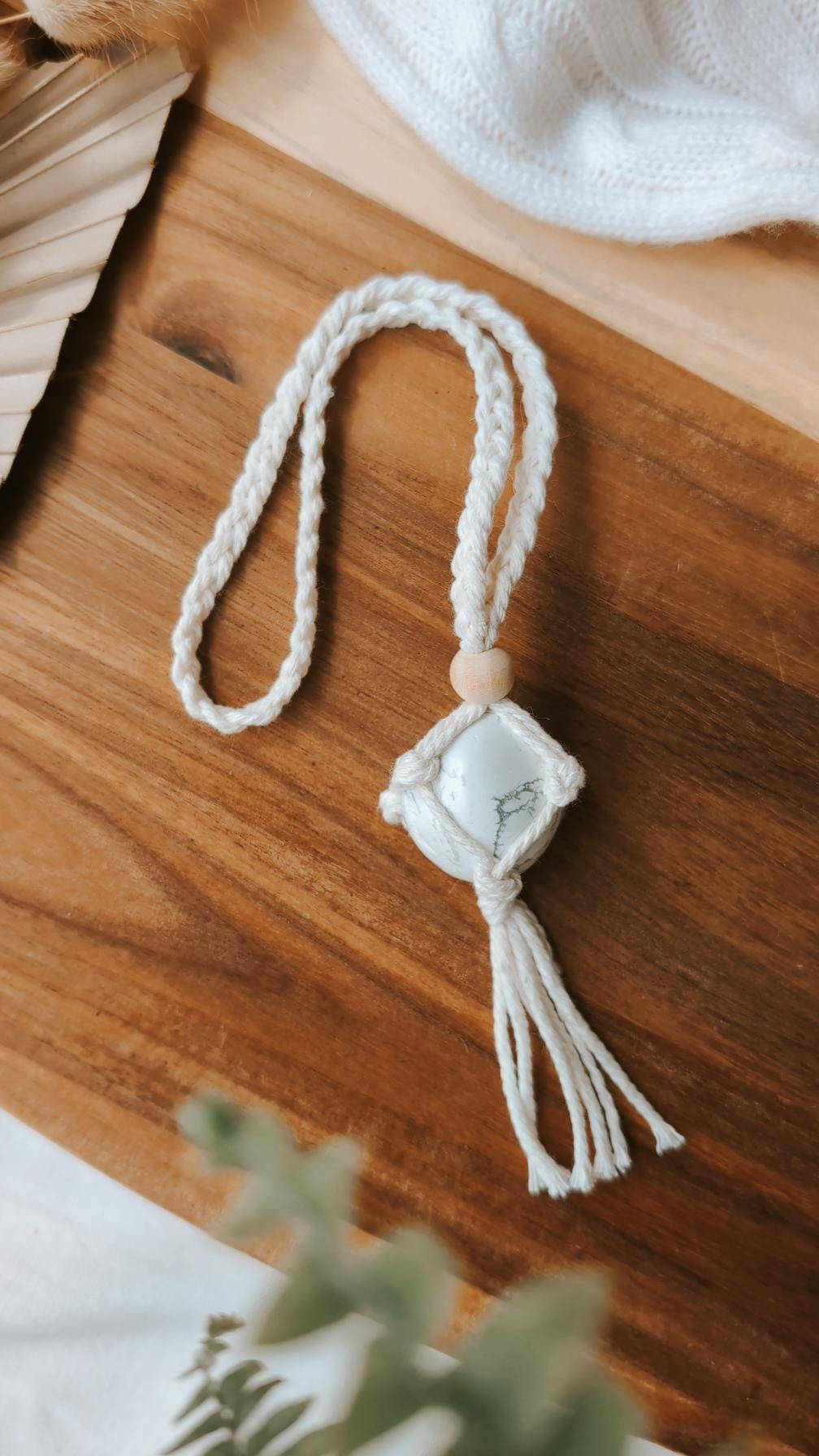 Crystal Macrame Car Charms, Rear View Mirror Decors