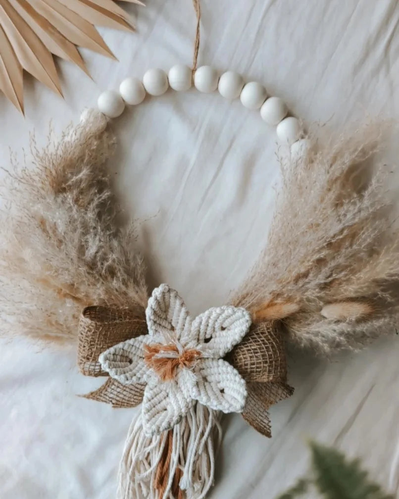 Macrame & Pampas Grass Indoor Wreath