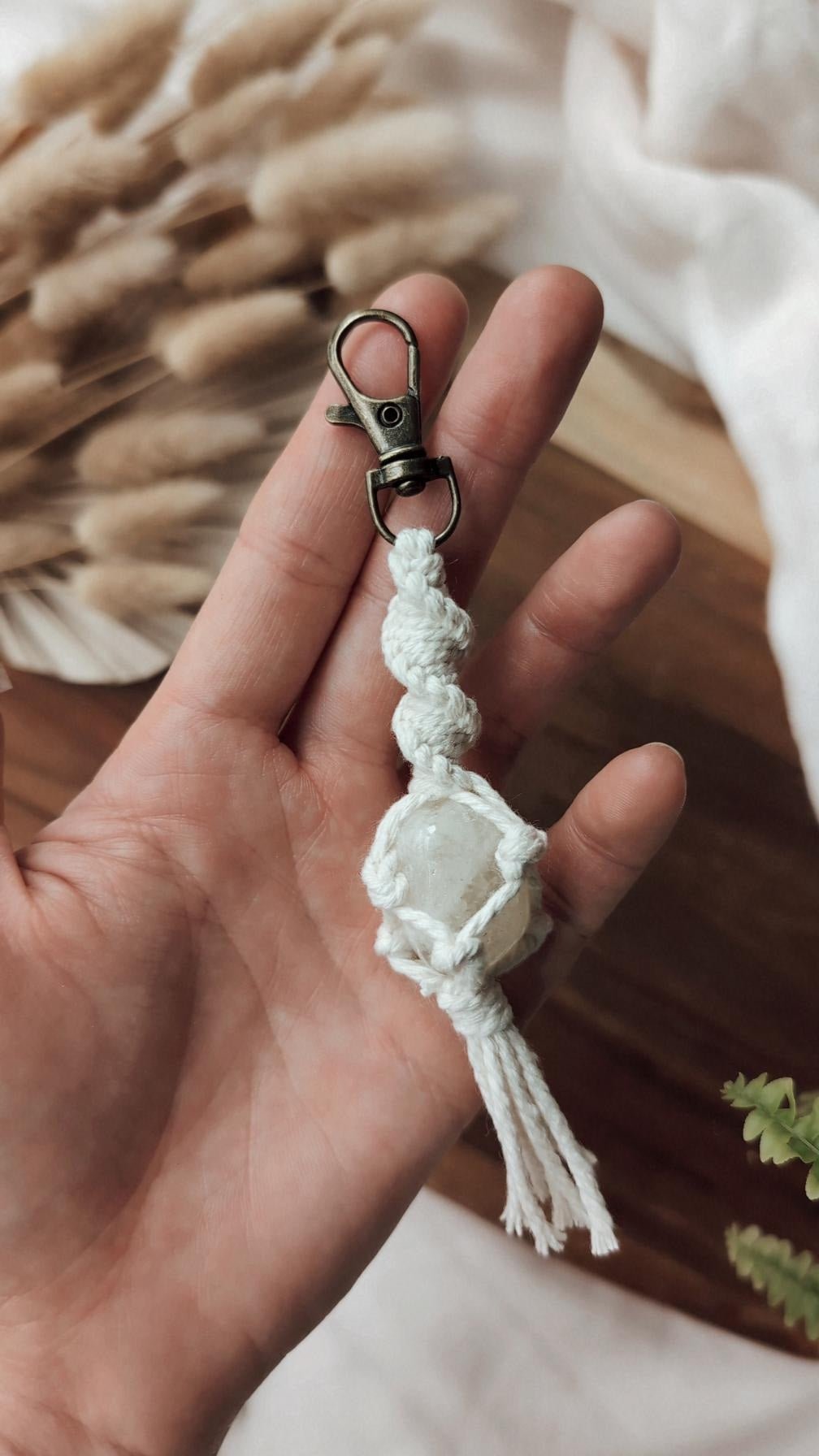 Macrame Crystal Keyrings