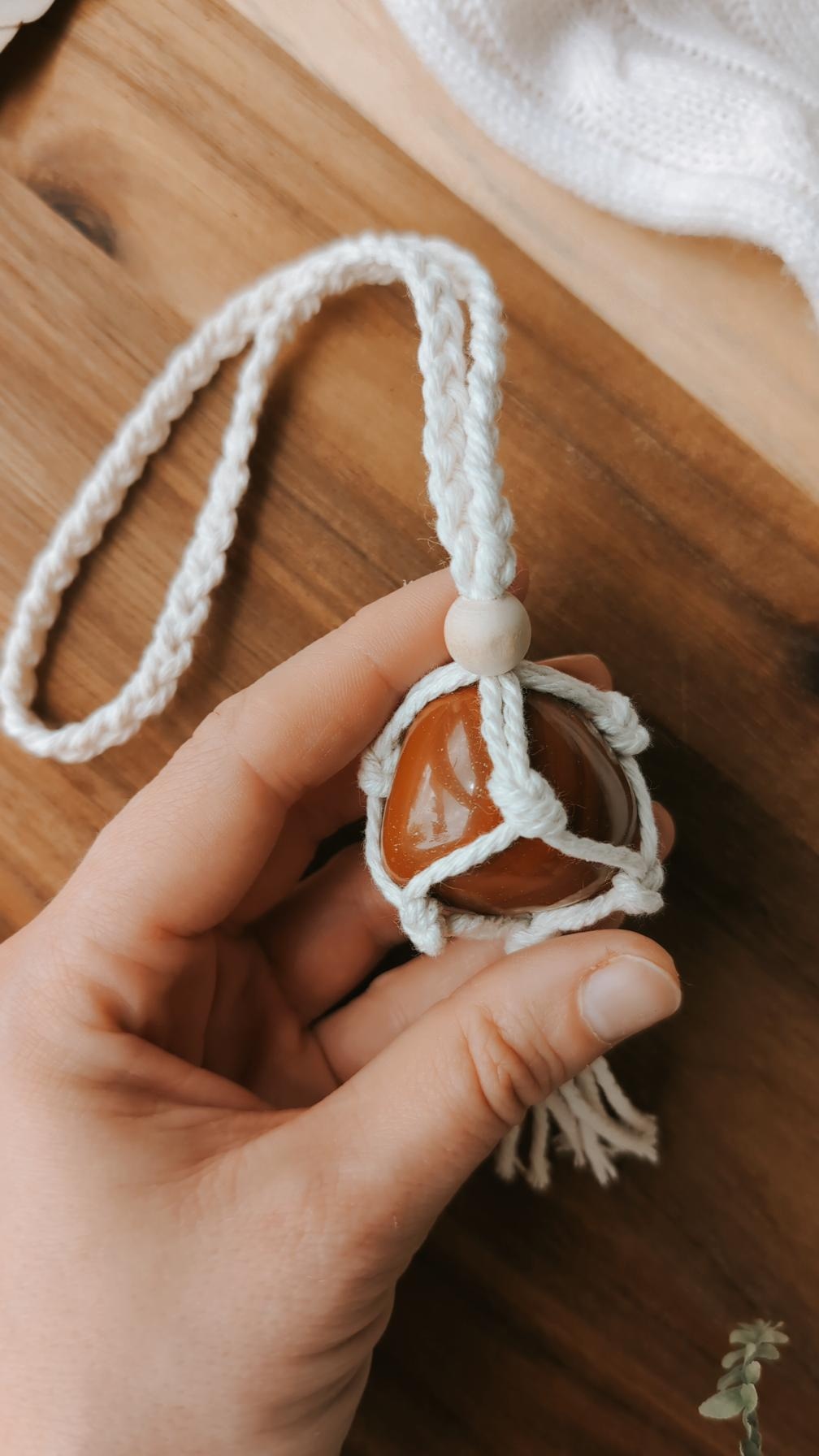 Crystal Macrame Car Charms, Rear View Mirror Decors