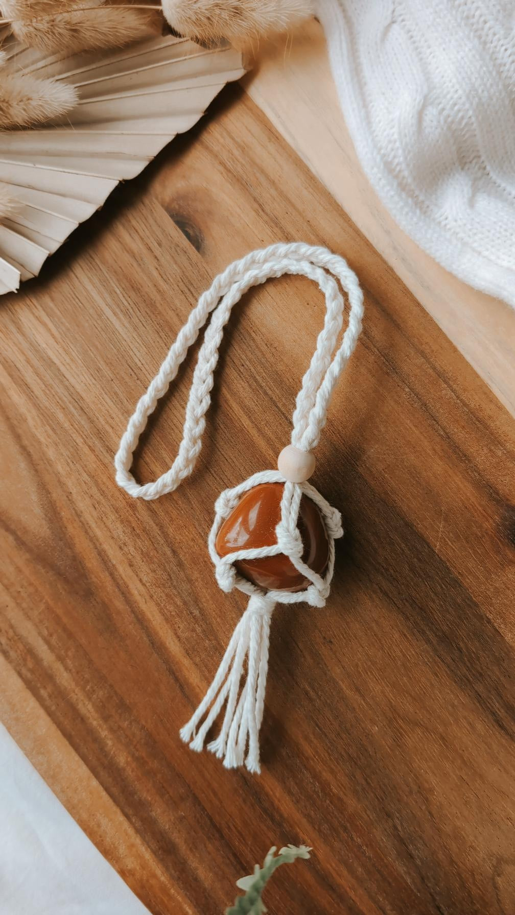 Crystal Macrame Car Charms, Rear View Mirror Decors