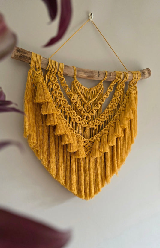 Mustard Yellow Macrame Wall Decor