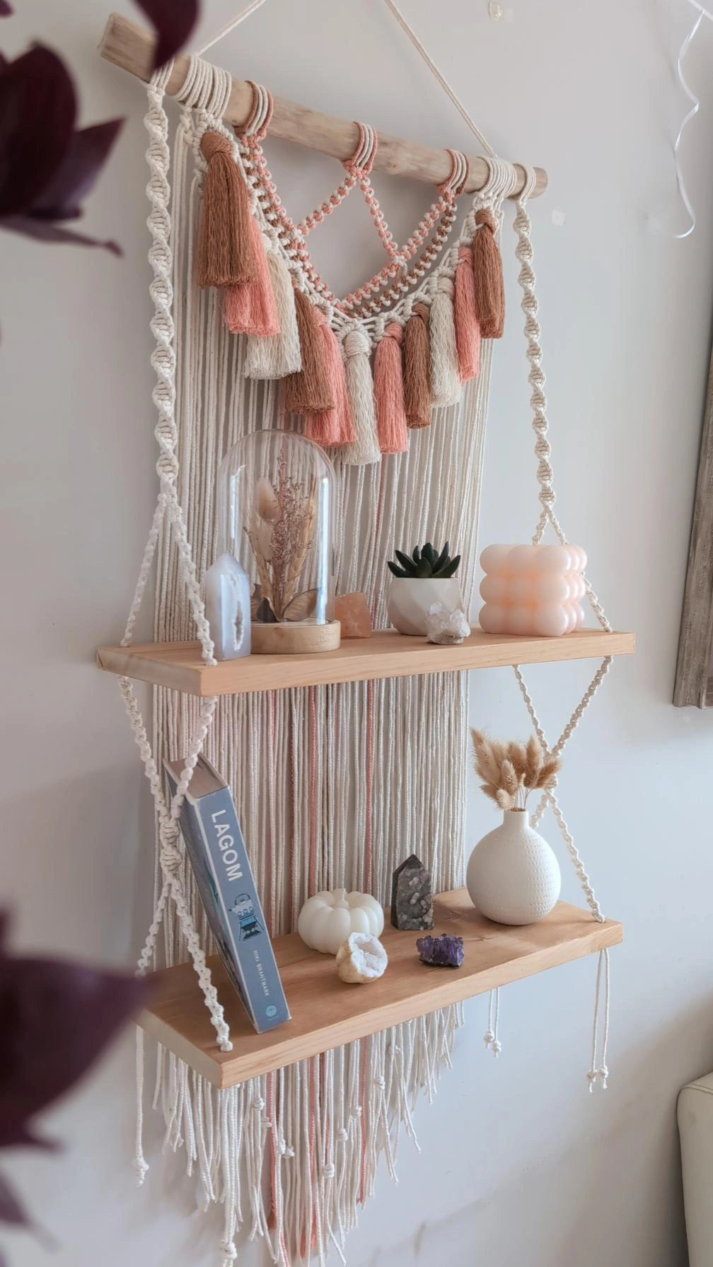 MADE TO ORDER: Double Macrame Shelf