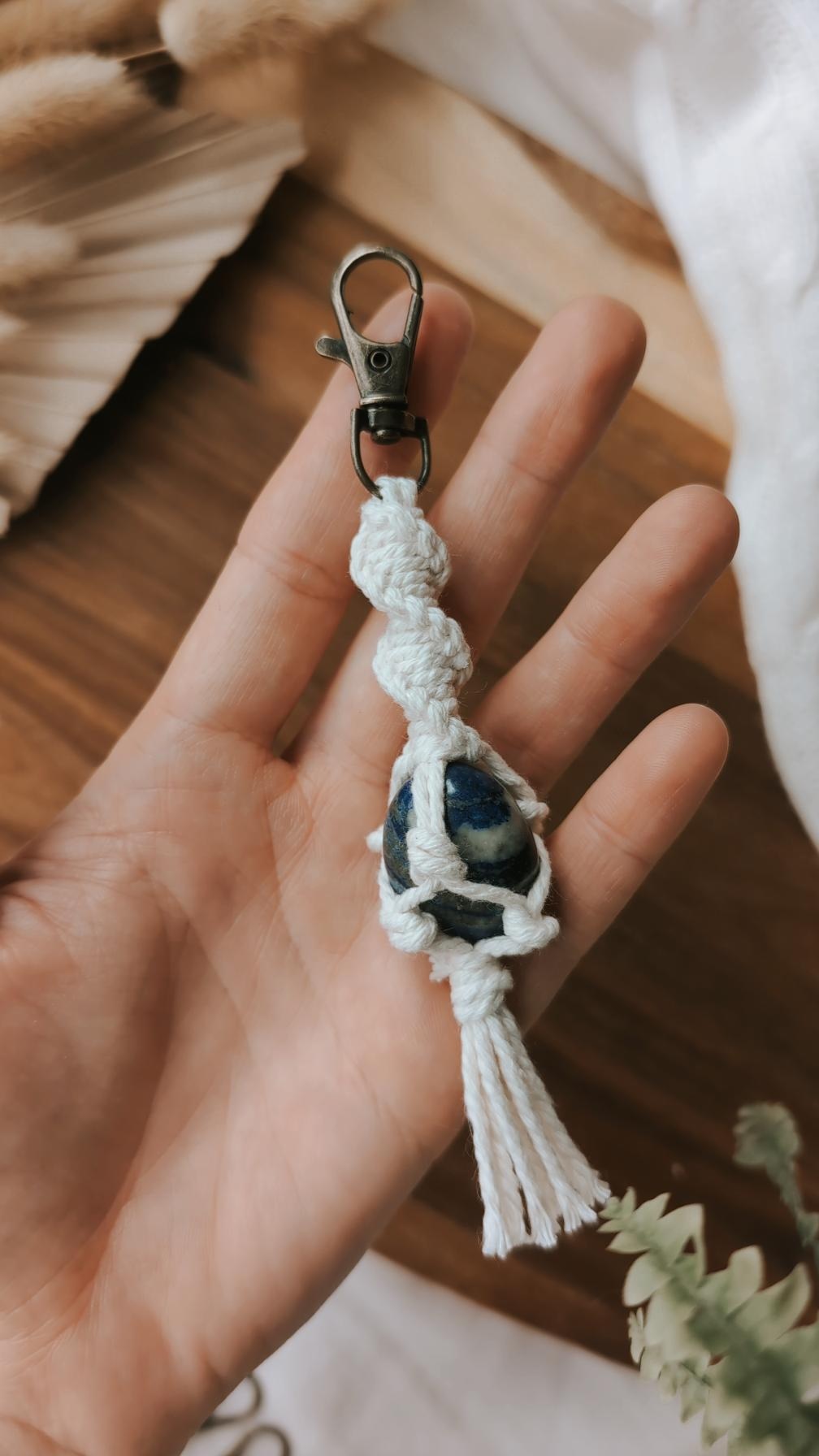 Macrame Crystal Keyrings