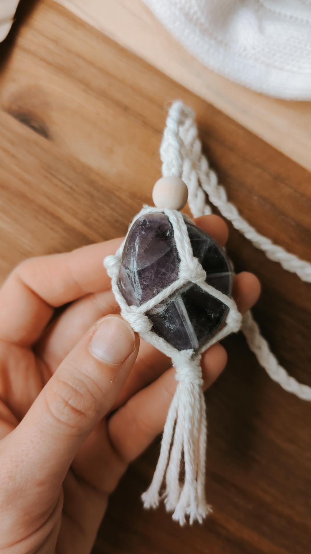 Crystal Macrame Car Charms, Rear View Mirror Decors