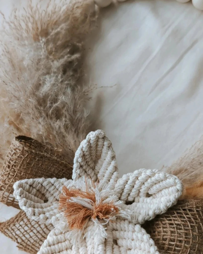 Macrame & Pampas Grass Indoor Wreath