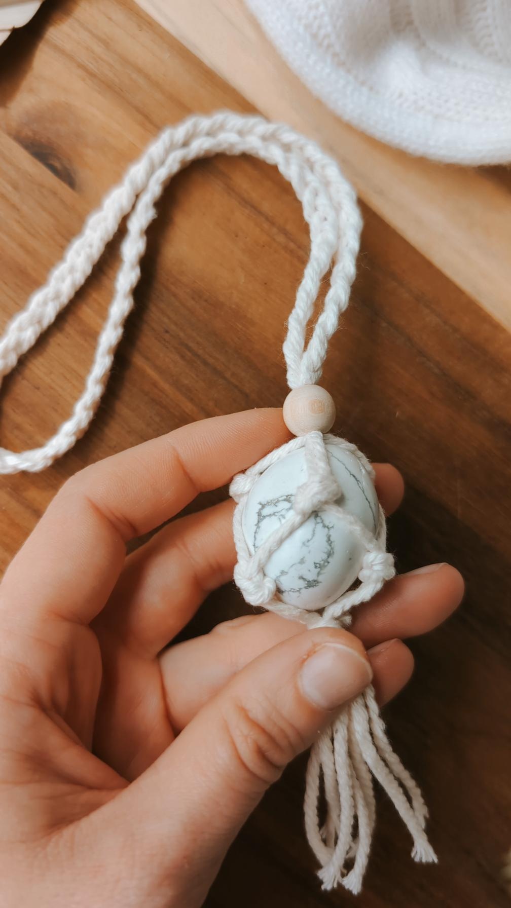 Crystal Macrame Car Charms, Rear View Mirror Decors