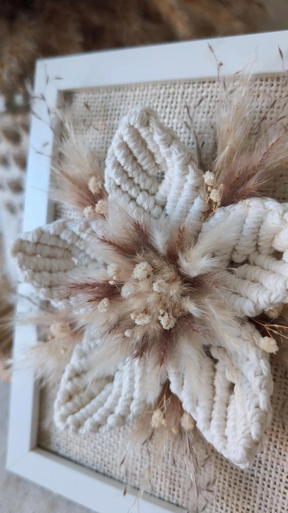 Macrame Flower & Dried Flower Photo Frame