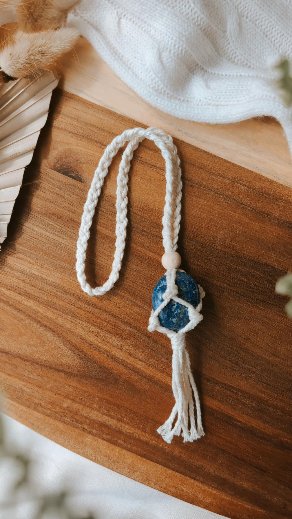 Crystal Macrame Car Charms, Rear View Mirror Decors