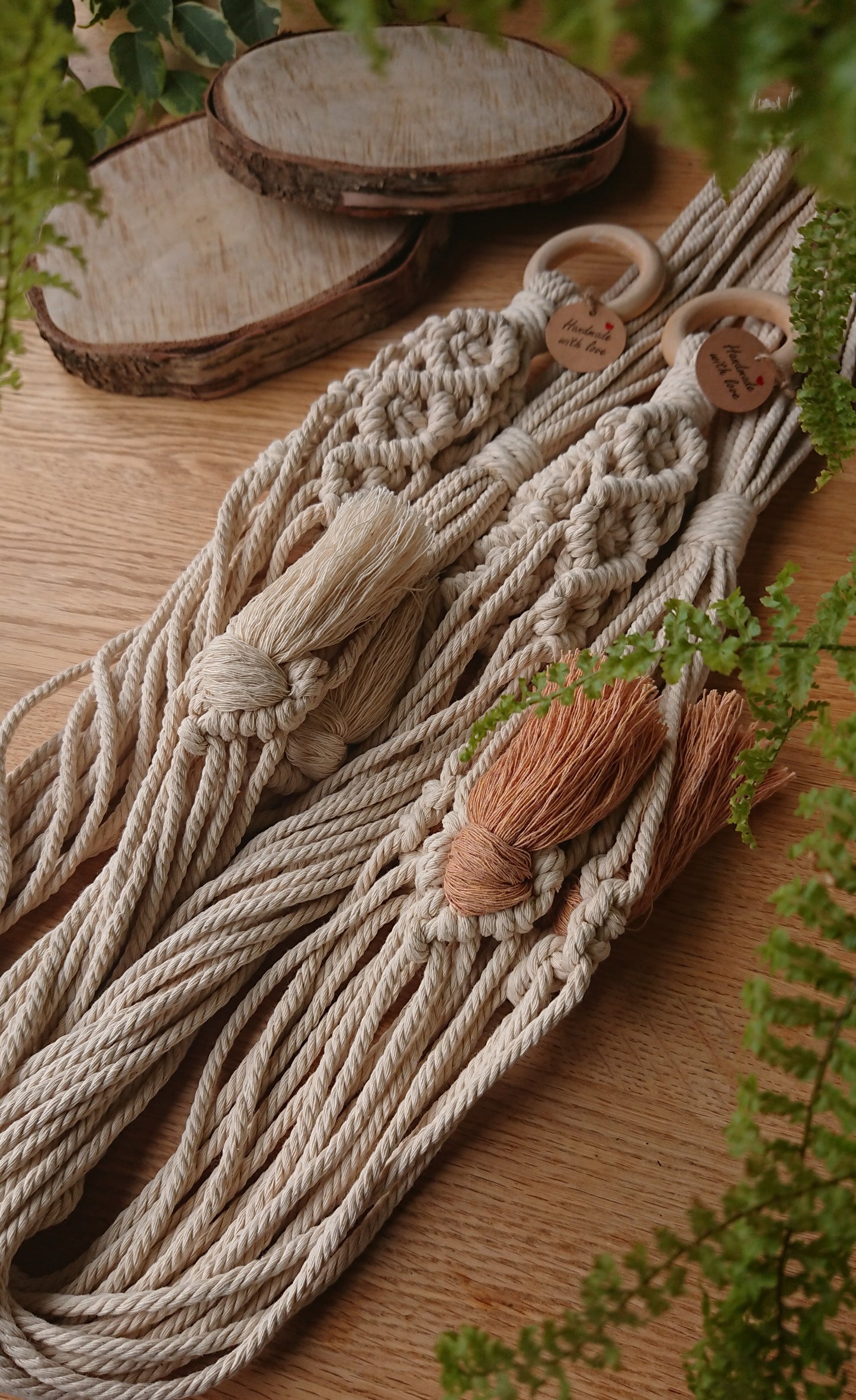 Rustic Macrame Plant Hanger/Free Hanging Shelf