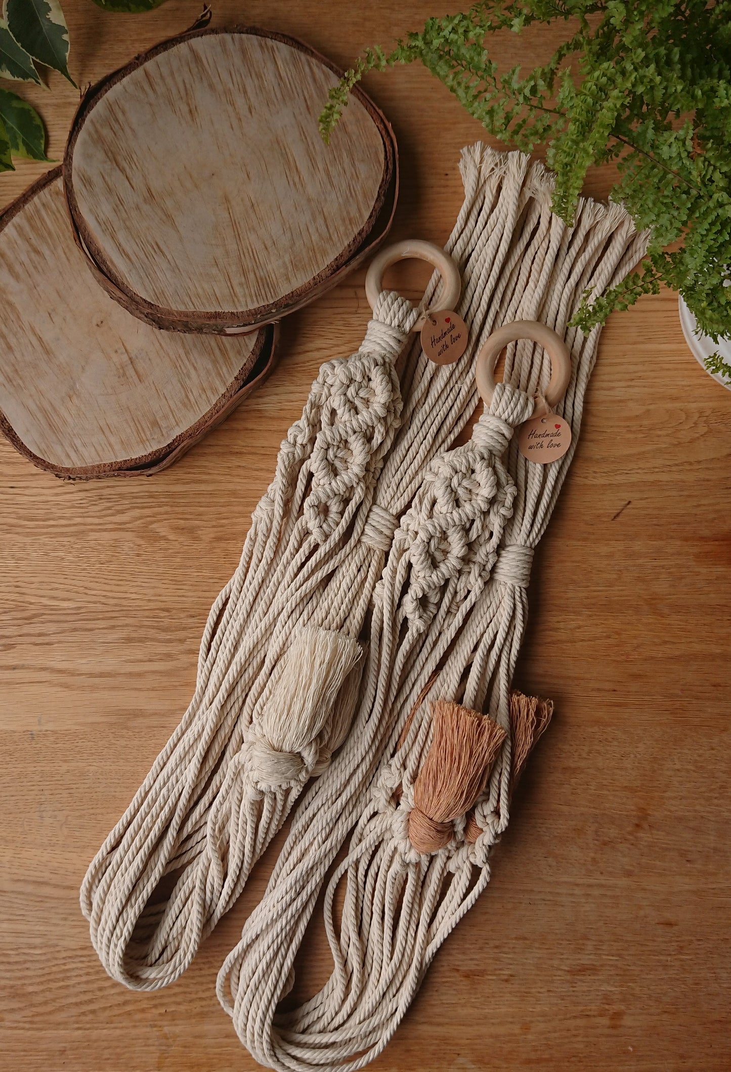 Rustic Macrame Plant Hanger/Free Hanging Shelf