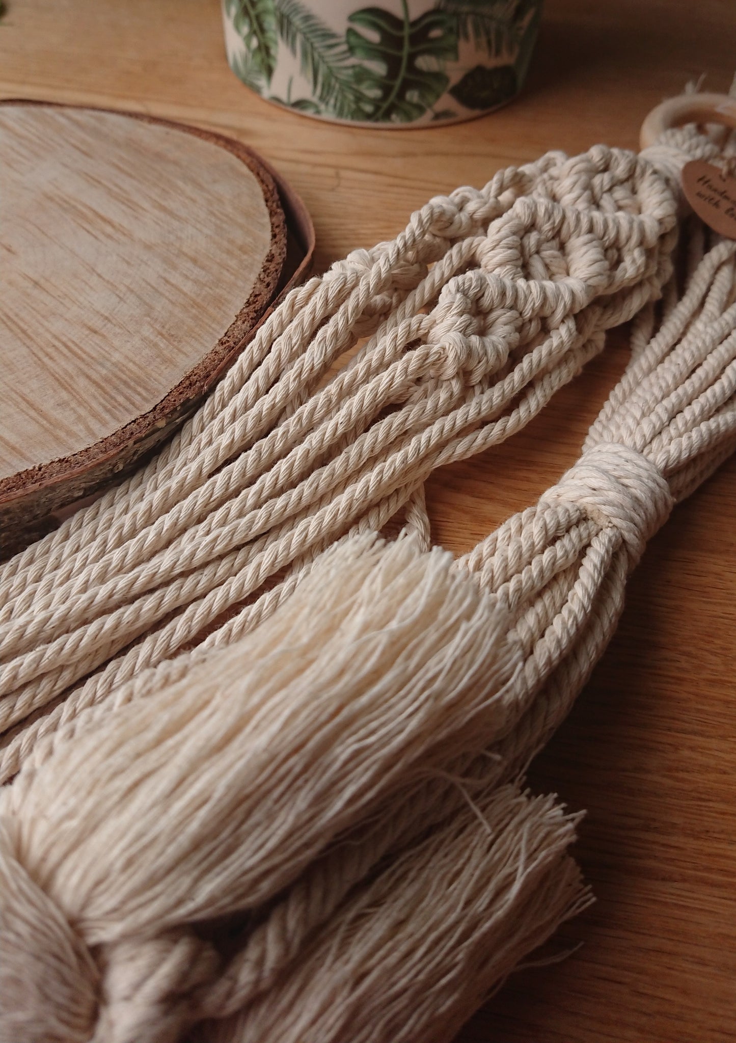 Rustic Macrame Plant Hanger/Free Hanging Shelf