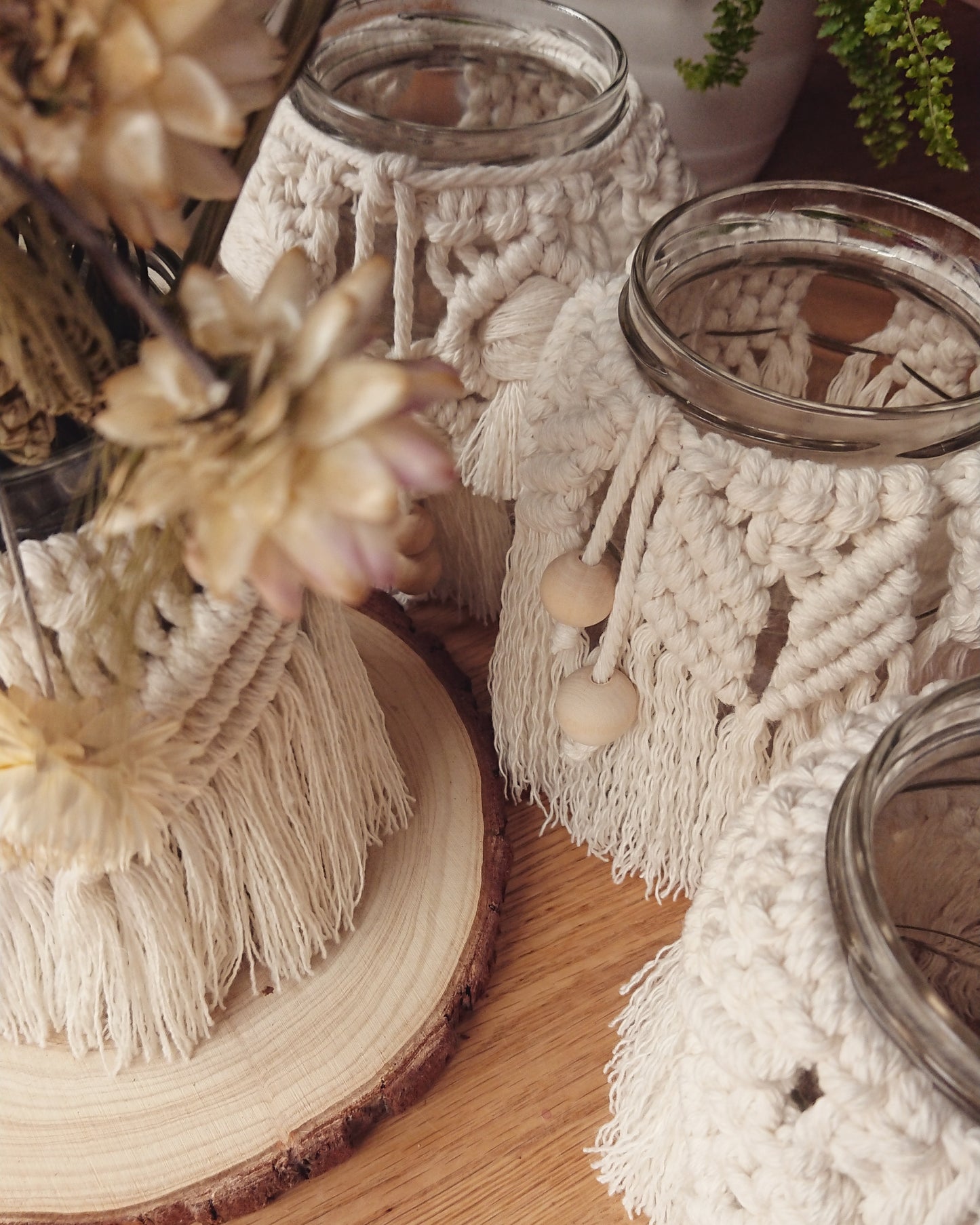 Macrame Jar/Vase/Candle Holder Home Decor